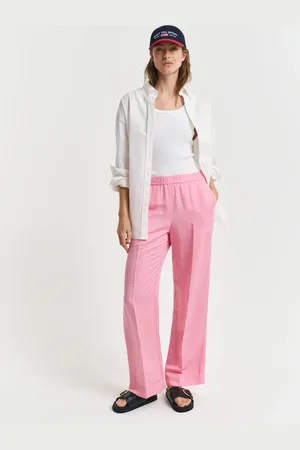 GANT Dame Relaxed fit pull-on bukser i hørblanding (34)