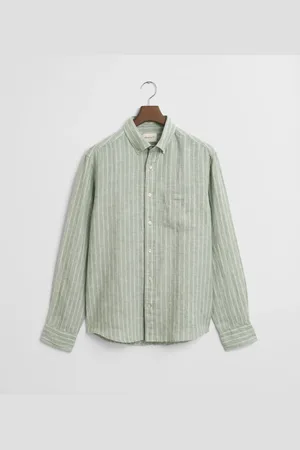 GANT Herre Regular fit stribet skjorte af hør (S)