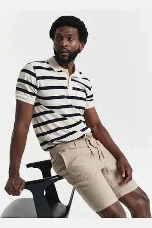 GANT Herre Regular fit nålestribede hørshorts (S)