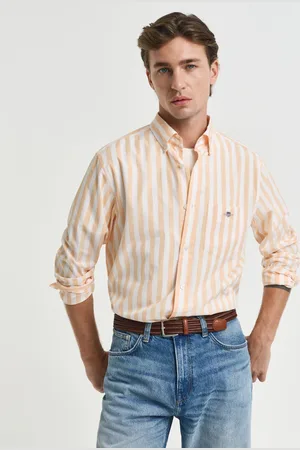 GANT Herre Regular fit stribet klassisk poplin-skjorte (S)