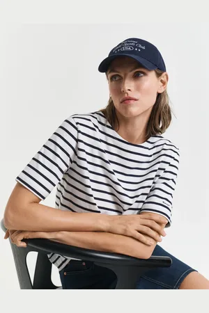 GANT Dame Stribet T-shirt med bådudskæring (XS)