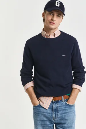 GANT Herre Crewneck sweater af bomuldspiqué (XS)