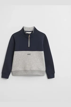 GANT Børn Kids sweatshirt med farveblokke og halv lynlås (92)