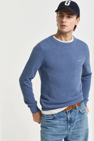 GANT Herre Crewneck sweater af bomuldspiqué (XS)