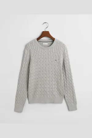 GANT Teens Teens Shield crewneck sweater af bomuld med kabelstrik (134/140)
