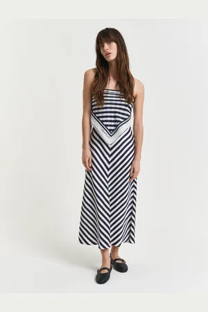 GANT Dame Chevron-stribet nederdel (34)
