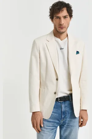 GANT Herre Slim fit seersucker jakkesæt-jakke (46)