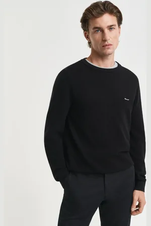 GANT Herre Crewneck sweater af bomuldspiqué (XS)