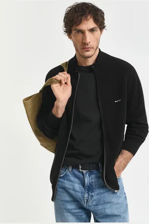 GANT Herre Cardigan af bomuldspiqué med lynlås (XS)