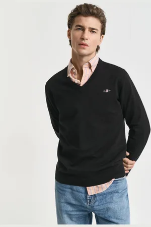 GANT Herre Klassiske sweater i bomuld med V-hals (XS)