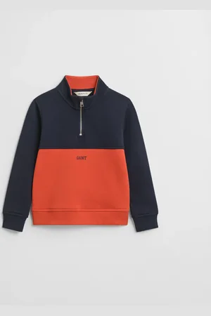 GANT Børn Kids sweatshirt med farveblokke og halv lynlås (92)