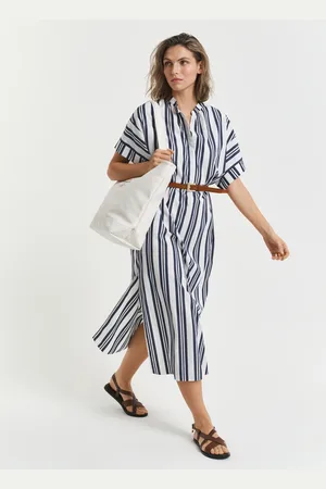 GANT Dame Stribet kaftan-kjole (34)