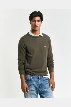 GANT Herre Crewneck sweater af bomuldspiqué (S)