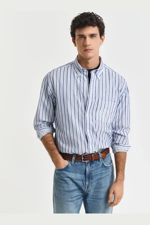 GANT Herre Relaxed fit stribet skjorte med tekstur (S)