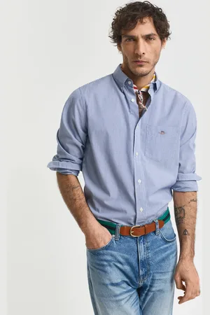 GANT Herre Regular fit klassisk poplin skjorte med bankerstriber (S)