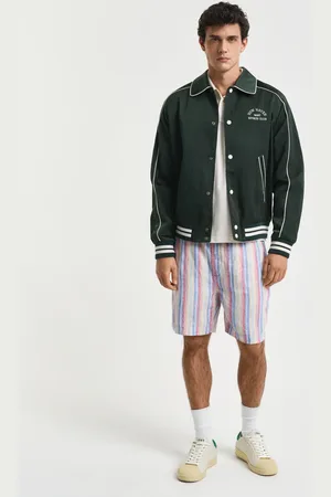 GANT Herre Regular fit flerstribede hørshorts (S)