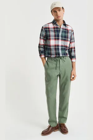 GANT Herre Relaxed fit hørbukser med løbesnor (S)