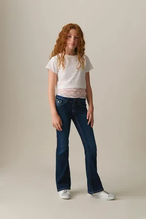 Gina Tricot Chunky low flare jeans - low waist jeans - Blåt - 134 - Pige