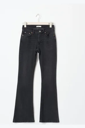 Gina Tricot Low petite bootcut jeans - Low waist jeans - Sort - 32 - Dame