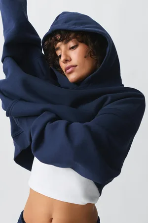 Gina Tricot Basic original hoodie - hoodies - Blåt - XXS - Dame