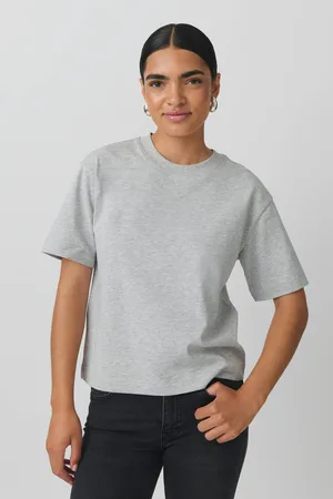 Gina Tricot Basic tee - t-shirts - Grå - XXS - Dame