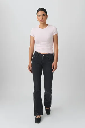 Gina Tricot Low waist bootcut jeans - low-straight-jeans - Sort - 32 - Dame