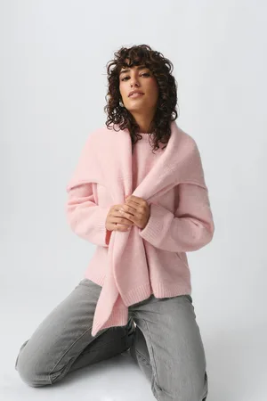 Gina Tricot Crew neck knitted sweater - Striktrøjer - Pink - XS - Dame