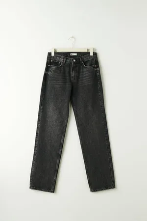 Gina Tricot Low straight tall jeans - Low waist jeans - Sort - 32 - Dame
