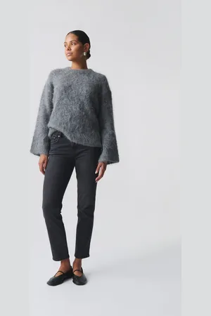 Gina Tricot Slim straight jeans - Straight jeans - Sort - 34 - Dame