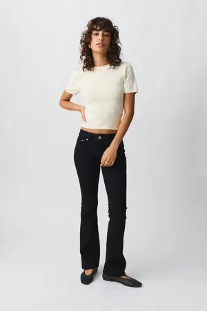 Gina Tricot Y2k low bootcut jeans - Low waist jeans - Sort - 32 - Dame