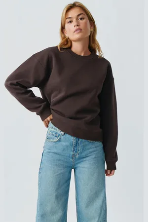 Gina Tricot Basic sweater - Collegetrøjer - Brunt - XXS - Dame