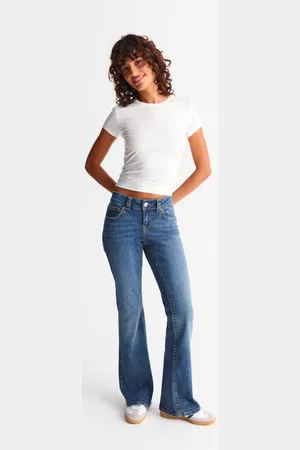 Gina Tricot Y2k low bootcut jeans - Low waist jeans - Blåt - 32 - Dame