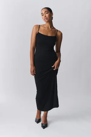 Gina Tricot Maxi slip dress - Lange kjoler - Sort - XS - Dame