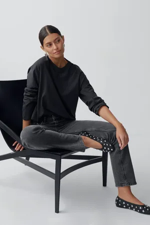 Gina Tricot Long sleeve tee - Langærmede toppe - Sort - XS - Dame