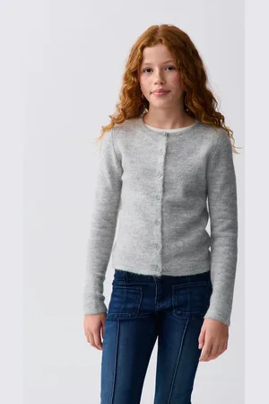 Gina Tricot Knitted cardigan - striktrøjer - Grå - 134/140 - Pige