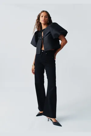 Gina Tricot Comfy wide jeans - wide jeans - Sort - 32 - Dame