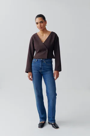 Gina Tricot High straight jeans - Highwaist jeans - Blåt - 32 - Dame