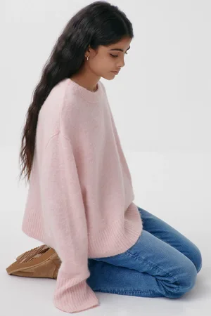 Gina Tricot Oversized sweater - striktrøjer - Pink - 134/140 - Pige