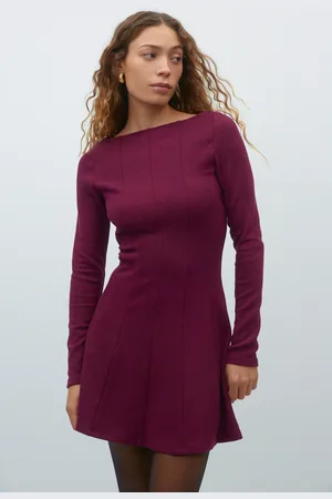 Gina Tricot Skater mini dress - Langærmede kjoler - Rødt - XS - Dame