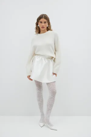 Gina Tricot Balloon skirt - satin nederdele - Hvid - XS - Dame