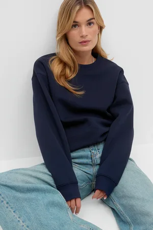 Gina Tricot Basic sweater - Collegetrøjer - Blåt - XS - Dame