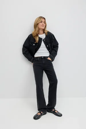 Gina Tricot Mid straight jeans - Straight jeans - Sort - 36 - Dame