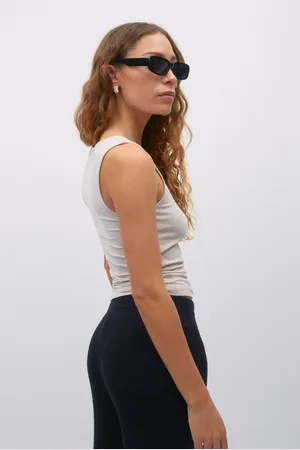 Gina Tricot Basic square tanktop - Toppe uden ærmer - beige - XXS - Dame