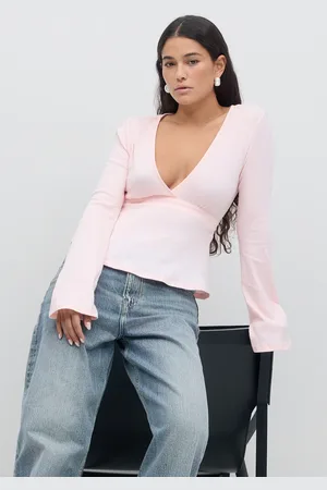 Gina Tricot Tie top - toppe med bindebånd - Pink - XS - Dame
