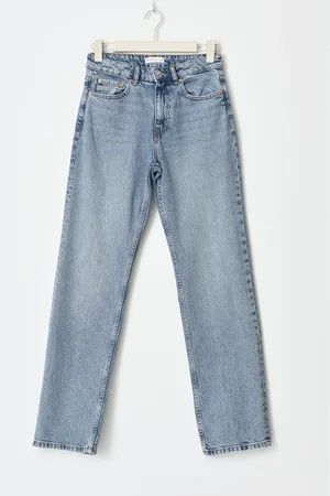 Gina Tricot Mid straight tall jeans - Straight jeans - Blåt - 32 - Dame