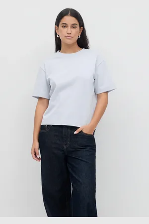 Gina Tricot Basic tee - t-shirts - Blåt - XXS - Dame