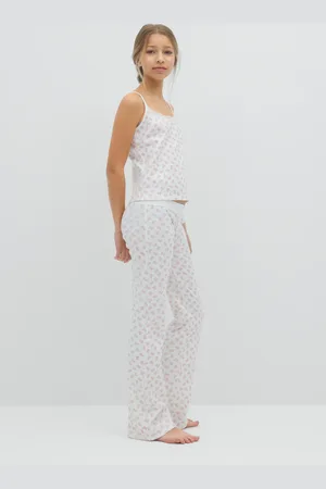 Gina Tricot Y pj pants - young pyjamas - Hvid - 134/140 - Pige