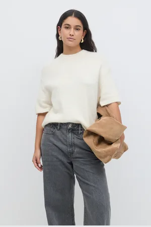 Gina Tricot Knitted top - Striktrøjer - Hvid - XS - Dame