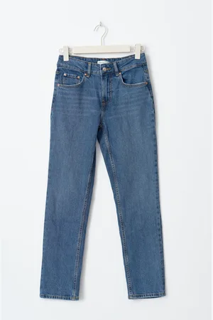 Gina Tricot Slim straight tall jeans - Straight jeans - Blåt - 32 - Dame