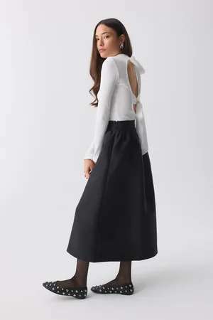 Gina Tricot Open back top - Langærmede toppe - Hvid - XS - Dame